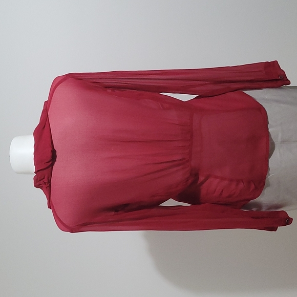 Deborah hill 100% silk red blouse size 8 - Picture 5 of 8
